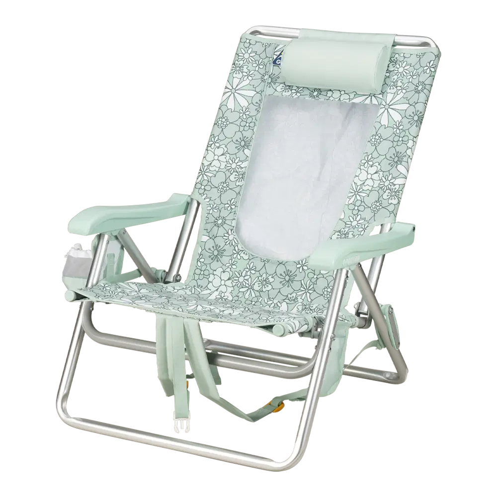 Reclining Beach Backpack Beach Chair - Choice 709 - Multi-Position Outdoor Beach Chair with Pillow Detail