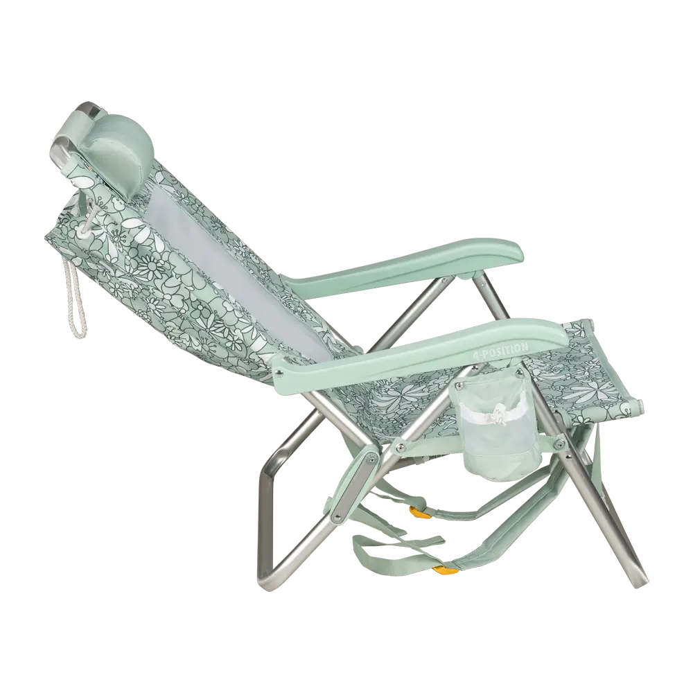 Reclining Beach Backpack Beach Chair - Choice 709 - Multi-Position Outdoor Beach Chair with Pillow Detail