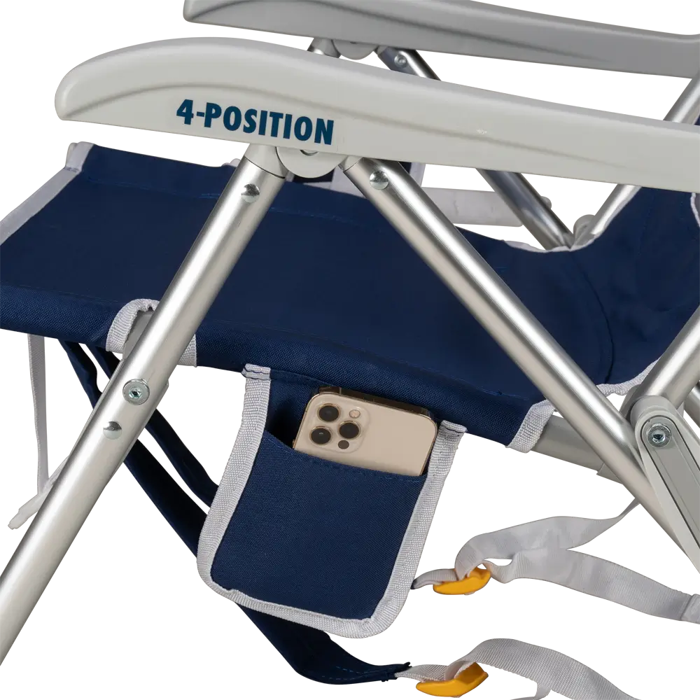 Reclining Beach Backpack Beach Chair - Choice 709 - Multi-Position Outdoor Beach Chair with Pillow Detail