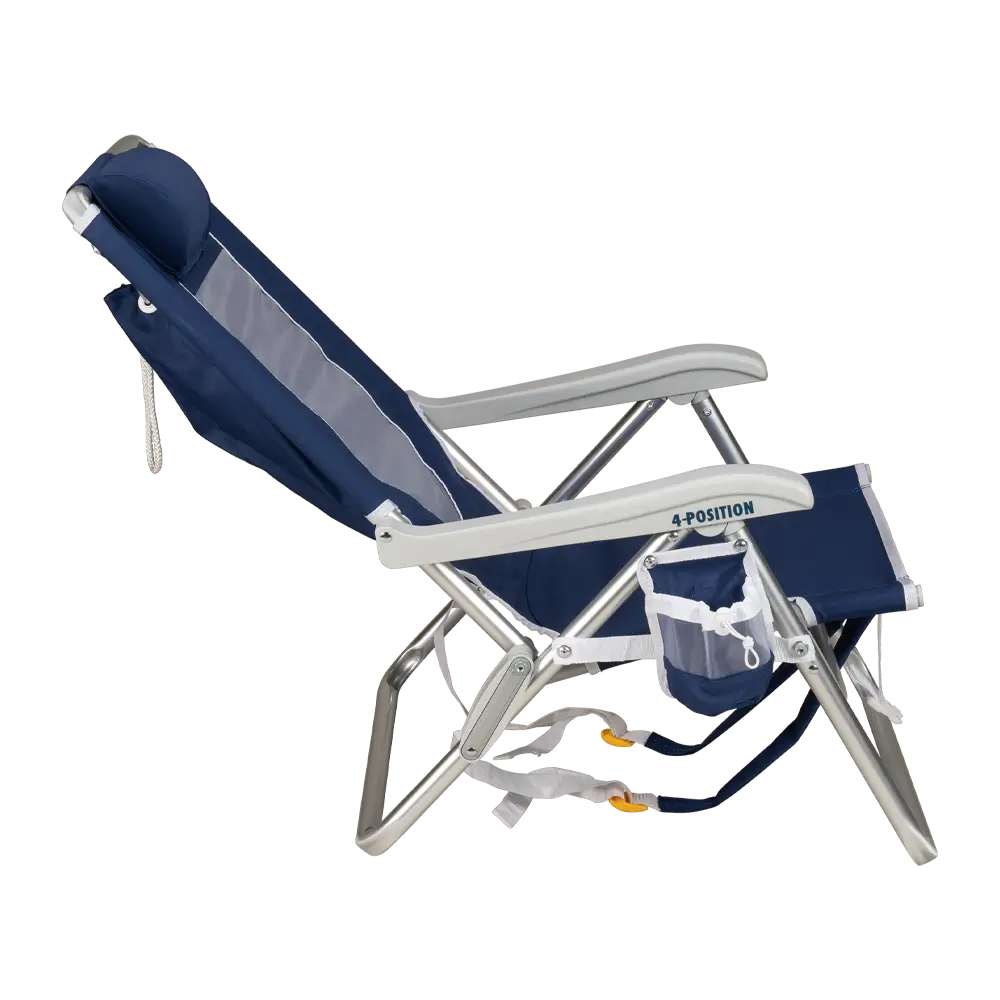 Reclining Beach Backpack Beach Chair - Choice 709 - Multi-Position Outdoor Beach Chair with Pillow Detail