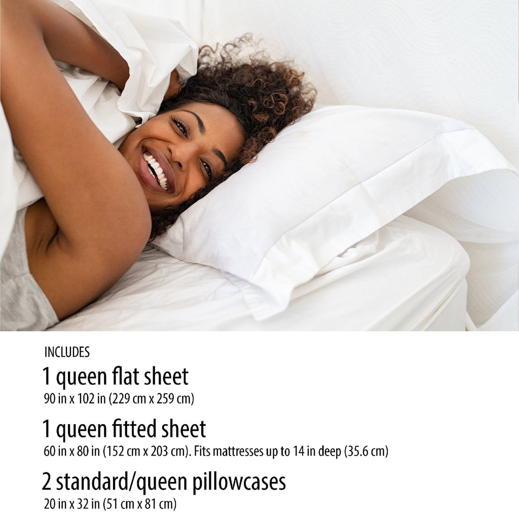 Premium Egyptian Cotton Microfiber Bed Sheet Set, Queen, Rich Black, 4 Piece - Breathable Egyptian Cotton Flat & Fitted Sheets Detail