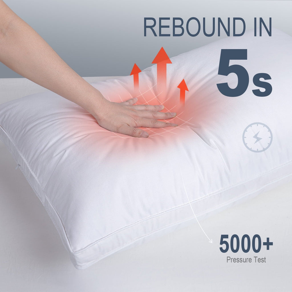 Hotel Collection Goose Feather & Down Pillow King Size 20"x36" – Hotel Quality Bed Pillow for Sleeping, 100% Organic Cotton Cover, Hyp... - Decorative Throw Pillow Cushion for Sofa & Bed Detail