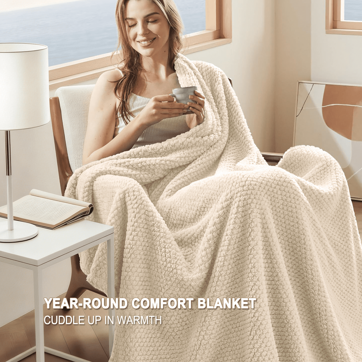 Lightweight Warm Ultra Soft Throw Blanket, Warm Cozy Blankets for Couch Bed Chair, Breathable and Lightweight Blankets for All Seasons... - Lightweight Plush Warm Blanket for All Seasons Detail