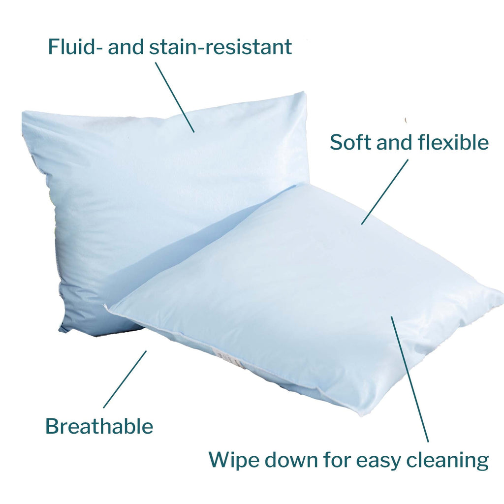 Orthopedic Support Reusable Water-Resistant Soft Polyester Fill Blue Bed Pillow, 19" x 25", 1 Ct - Orthopedic Shredded Foam Bed Pillow Set Detail