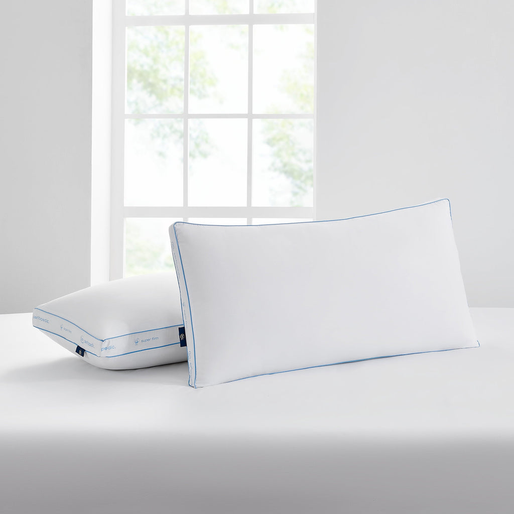Hotel Collection pedic Extra Firm Bed Pillow, King, 2 Pack, Hypoallergenic - Orthopedic Shredded Foam Bed Pillow Set Detail