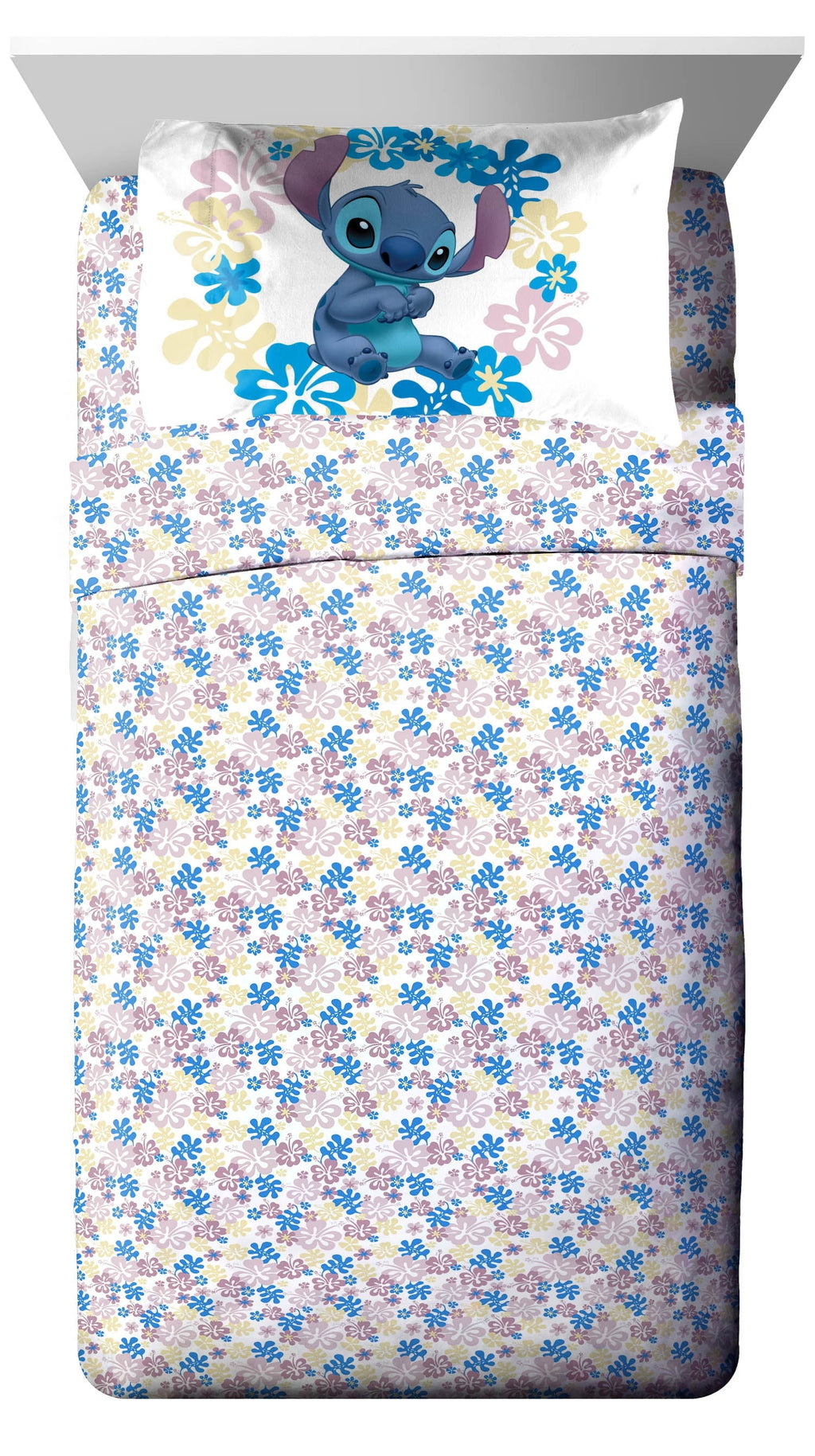 Heavyweight Warmth Lilo and Stitch Sweet Stitch 5 Piece Twin Size Kids Comforter Set with Sham - Super Soft Bed Set for Kids - Luxurious Quilted Duvet Cover Set Detail
