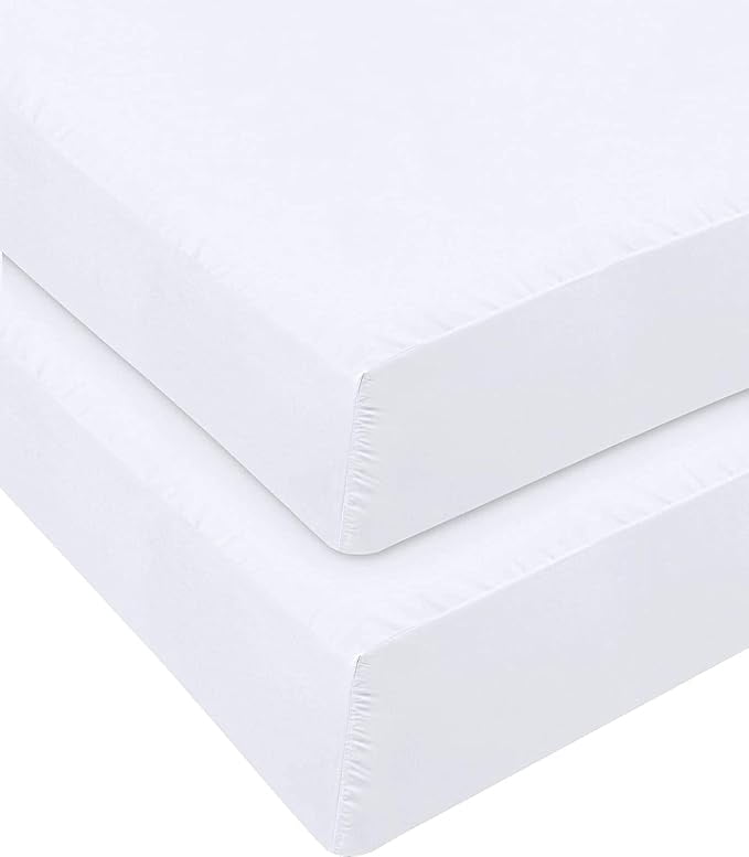 Premium Egyptian Cotton Jersey Knit Microfiber 2 Twin XL Fitted Bottom Bed Sheets (2-Pack) 1800 Ultra Soft - Hypoallergenic - 15" Deep Pocket... - Cooling Hotel Quality Bedding Sheets and Pillowcases Detail