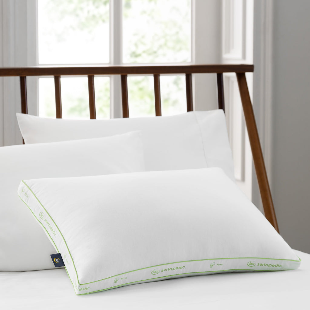 Hotel Collection Firm Bed Pillow, Standard/Queen, 2 Pack - Orthopedic Shredded Foam Bed Pillow Set Detail