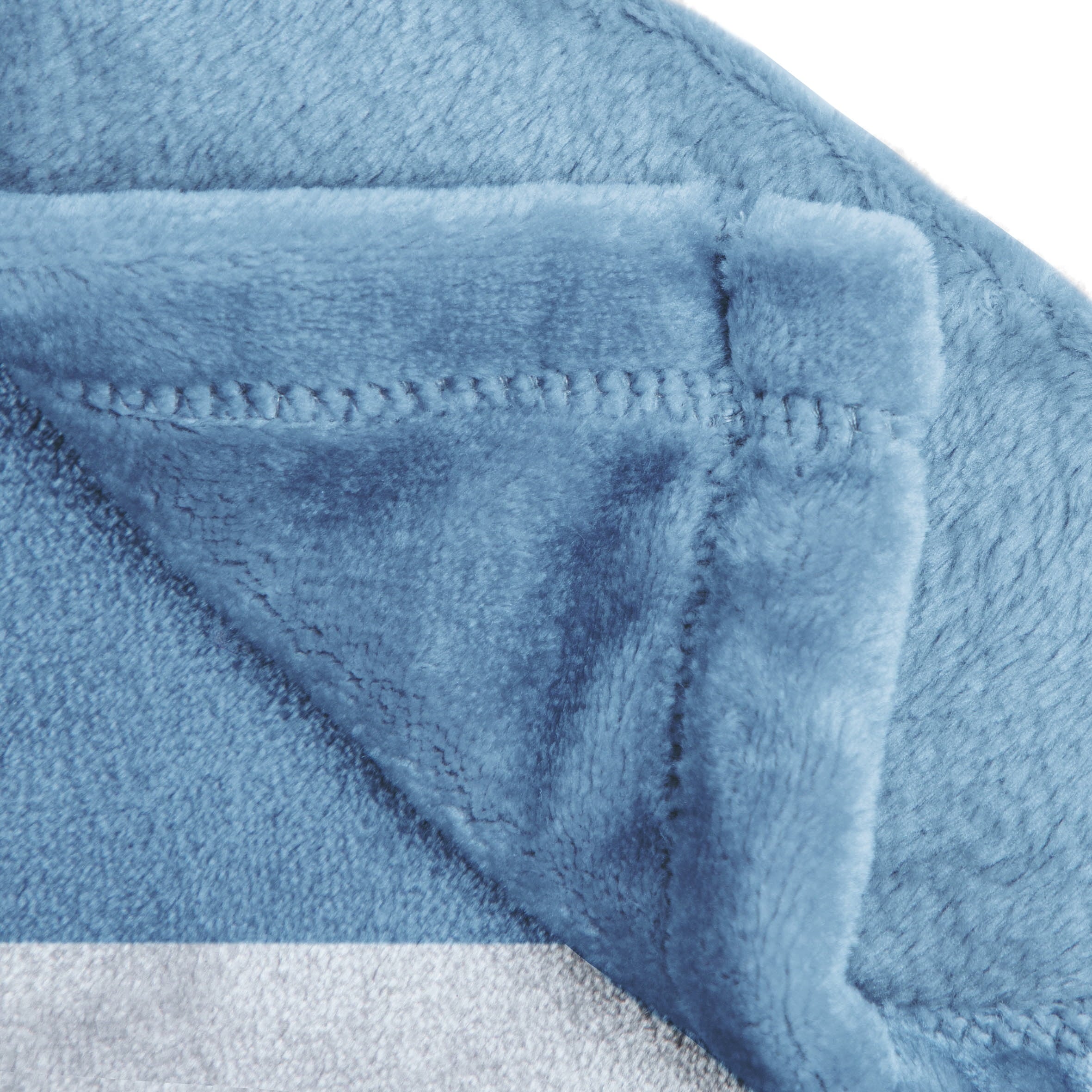 Reversible Sherpa Silk Touch Kids Throw Blanket, 62" x 90", Blue, Polyester - Cozy Fleece Throw Blanket for Couch & Bed Detail