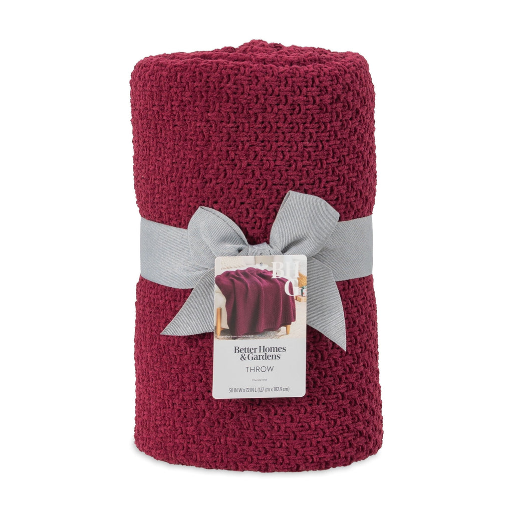 Super Soft Flannel Chenille Knit Super Soft Oversized Throw Blanket, Merlot Wine - Super Soft Reversible Sherpa Flannel Blanket Detail