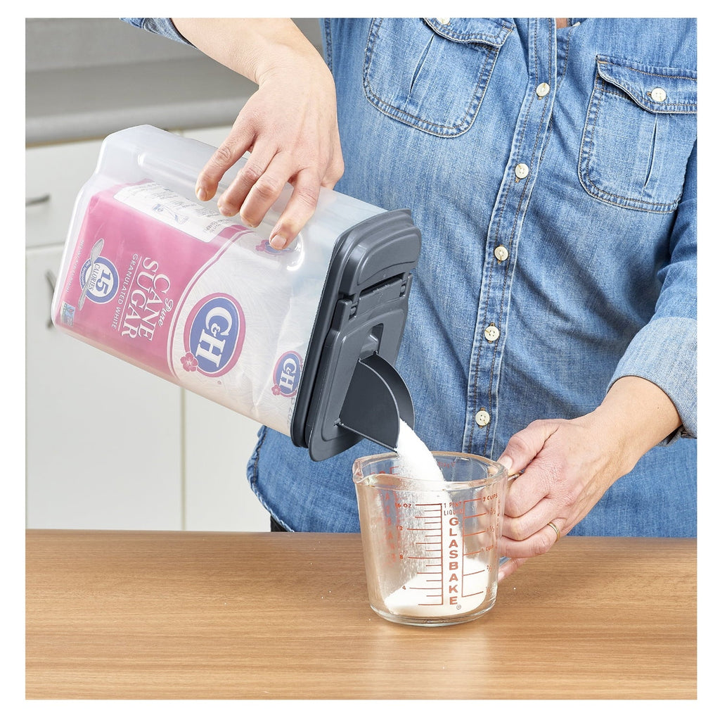 Whimsical Doughnut 3.5 QT Plastic Food Dispenser, Clear with Gray Lid (1 Each) 7.5" L x 3.75" W x 9.25" H, Designed to Help wi... - Deliciously Soft Cupcake Sensory Glob Detail