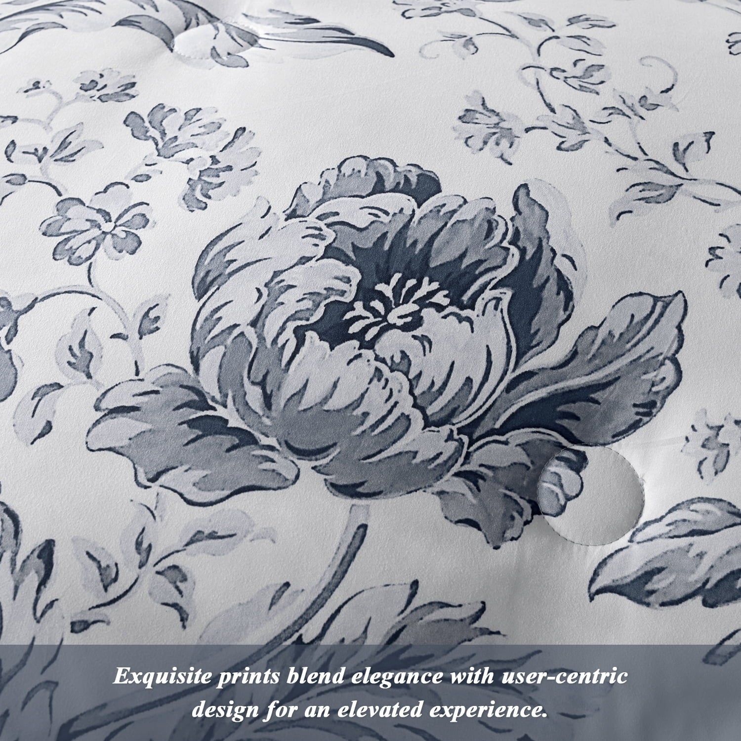 All-Season Queen Comforter Sets,7-Pieces Reversible Bedding Sets,Bed in a Bag with Comforter,Flat Sheet and Fitted Sheet,Pillowc... - Cloud-Like Soft Lightweight Bed Comforter Detail