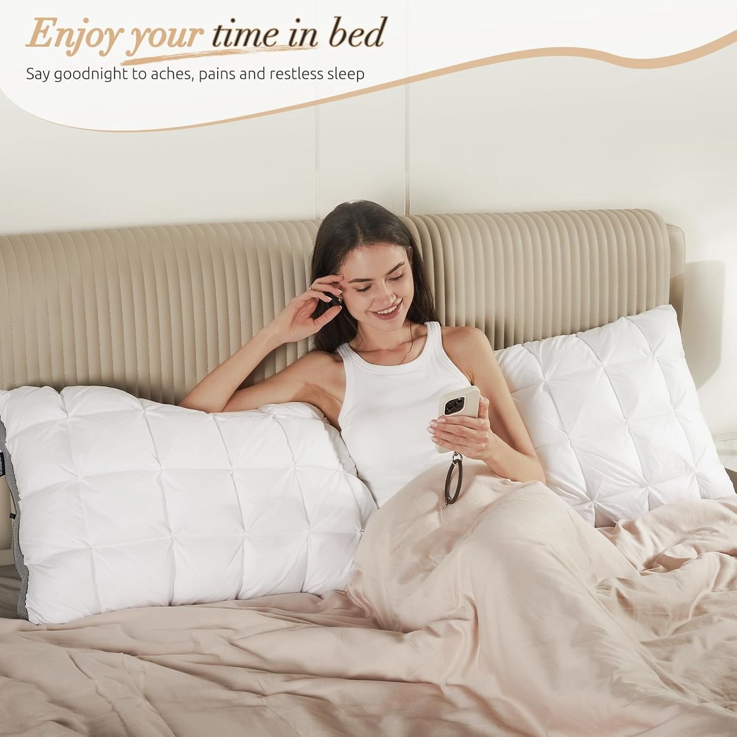 Hotel Collection Hotel Cervical Pillow for Sleeping – Ergonomic Contour Neck Support Bed Pillow, Fluffy and Supportive for Side, Back ... - Hotel Quality Plush Sleeping Pillows Detail