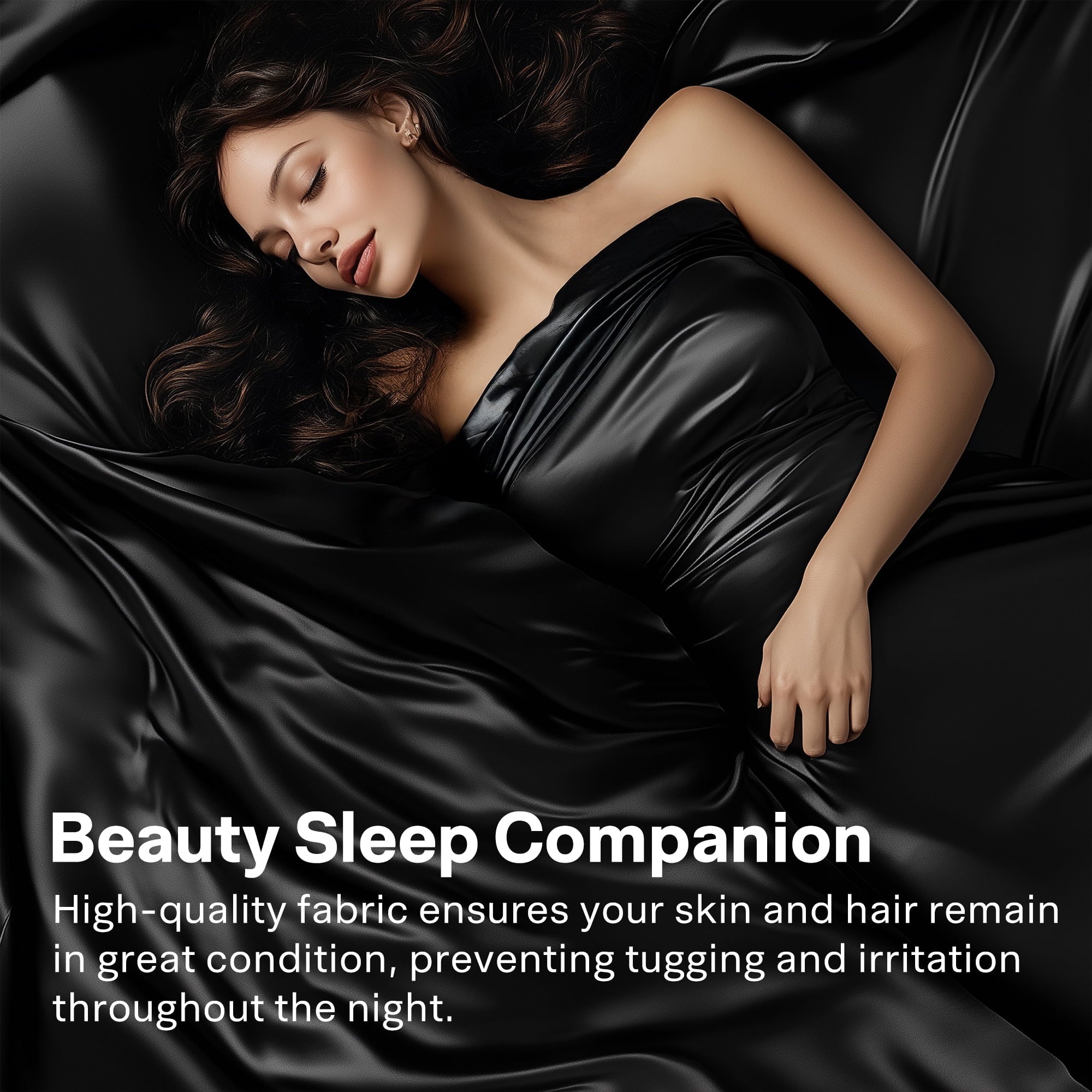 Premium Egyptian Cotton Queen Silk Black Bed Sheet Set,4 Pieces 1800 Microfiber 2 Pillowcase 20"x30" - Breathable Egyptian Cotton Flat & Fitted Sheets Detail