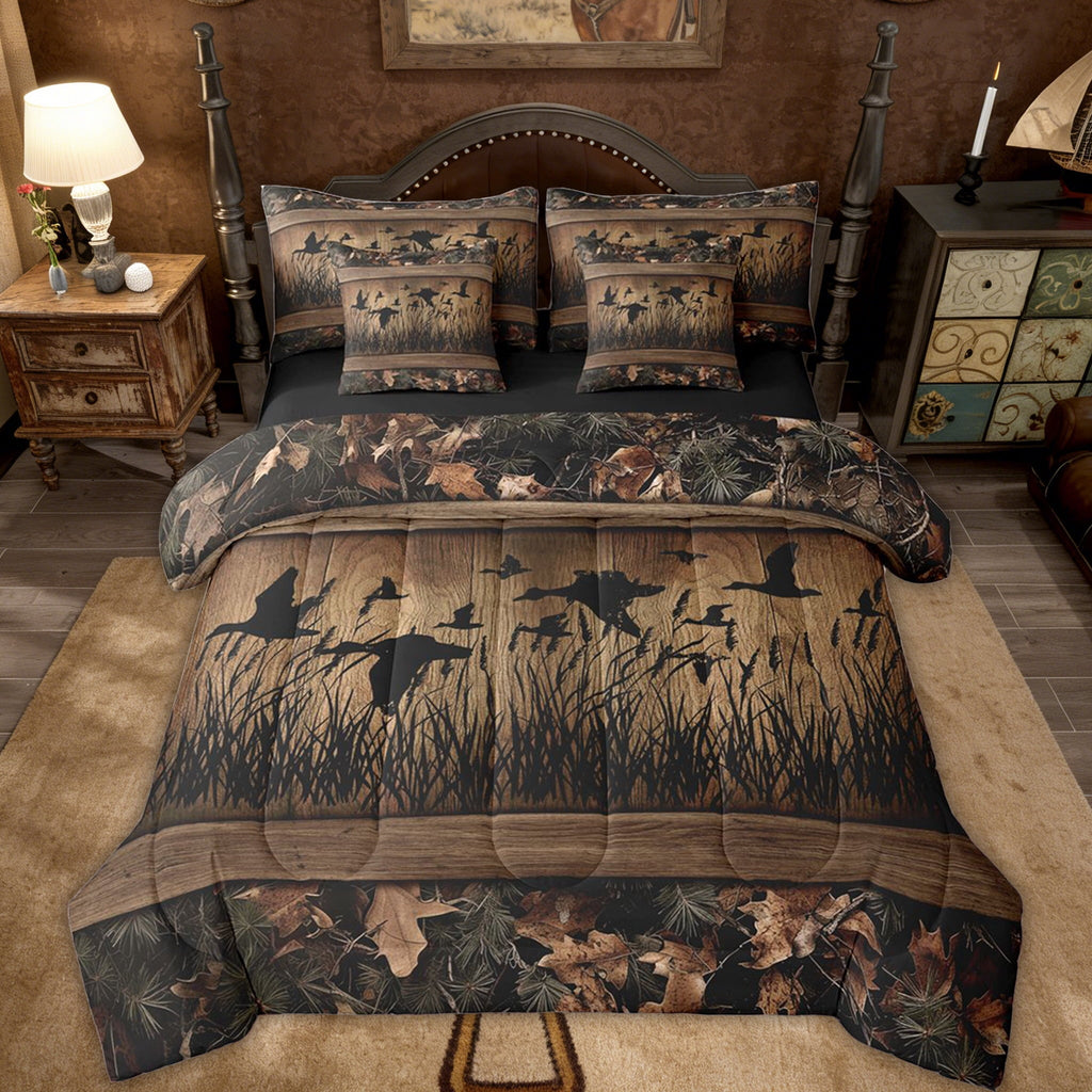 Fluffy Down Alternative 7 Piece Camo Mallard Duck Comforter Set With Sheets Men Rustic Farmhouse Cabin Bed In A Bag Full,Hunting Woodland Duc... - Cloud-Like Soft Lightweight Bed Comforter - Default Title