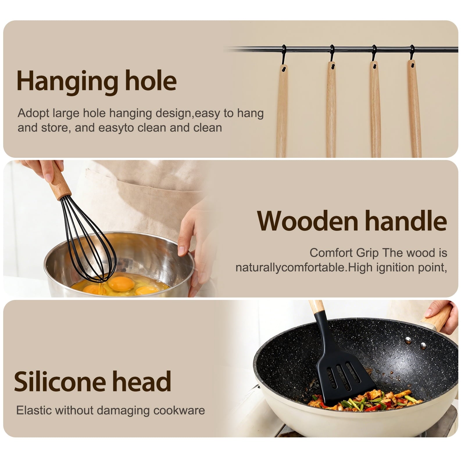 Chef-Quality Silicone Cooking Utensils Set, Heat Resistant Kitchen Cooking Utensils Set, 12 PCS Handle Silicone Kitchen Gadgets Ut... - Professional Kitchen Tool for Culinary Enthusiasts Detail