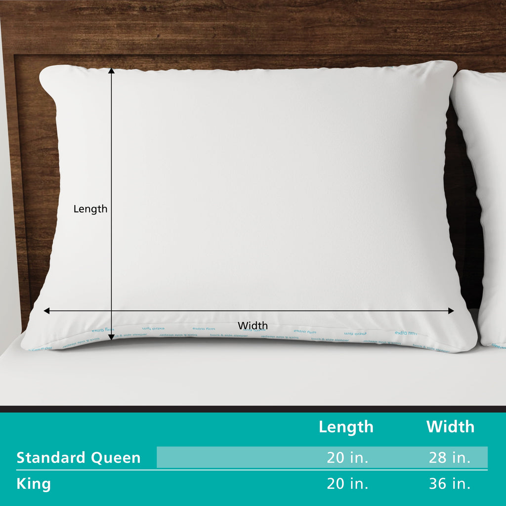 Decorative Plump Back & Side Sleeper Bed Pillow, Standard/Queen - Extra Firm Support - Ergonomic Memory Foam Pillow for Neck Pain Support Detail