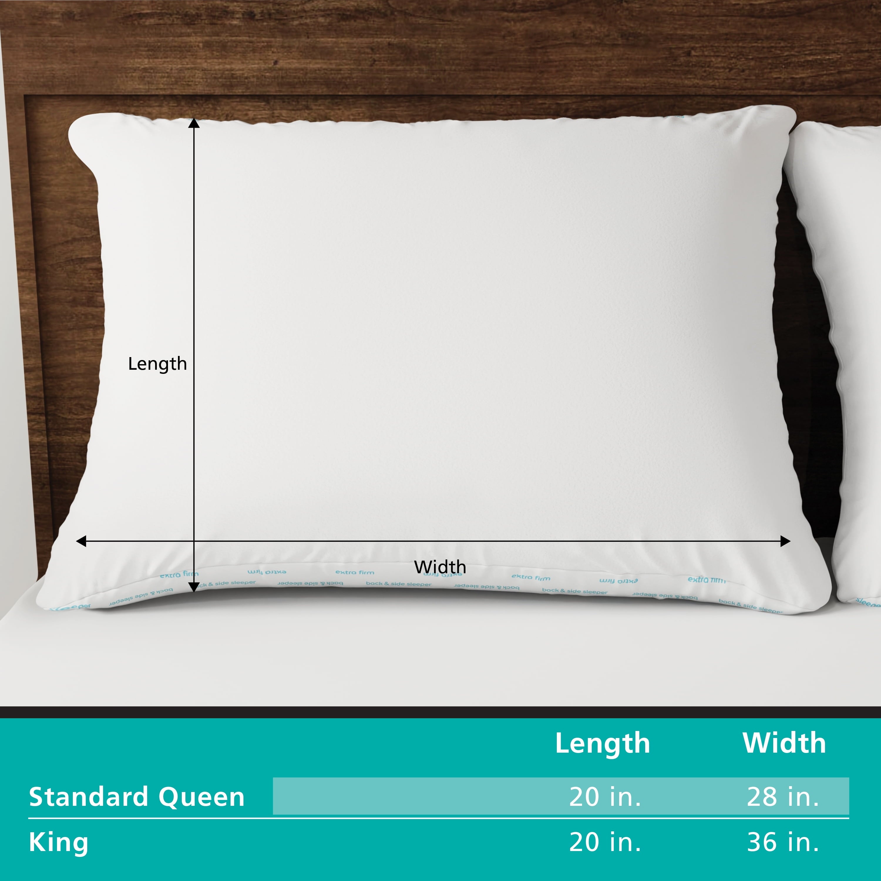Decorative Plump Back & Side Sleeper Bed Pillow, Standard/Queen - Extra Firm Support - Ergonomic Memory Foam Pillow for Neck Pain Support Detail