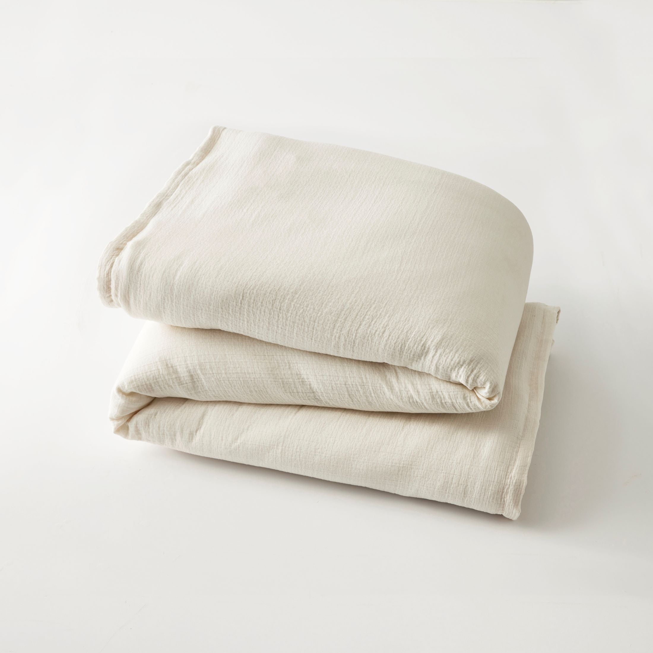 Fluffy Down Alternative 3-Piece Cream Gauze Comforter Set, Adult Full/Queen - Hypoallergenic Ultra-Fluffy Quilt for Winter Detail