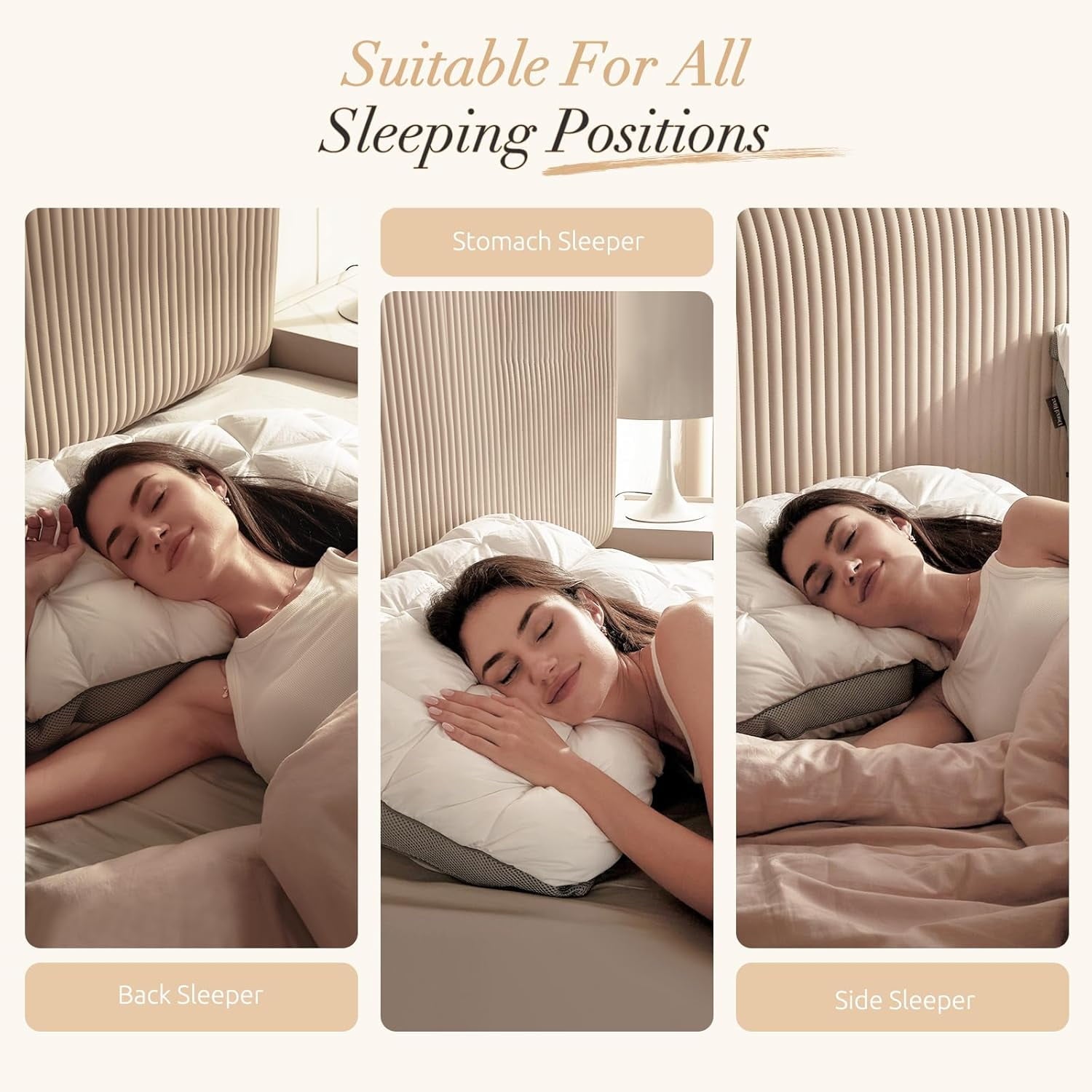 Hotel Collection Hotel Cervical Pillow for Sleeping – Ergonomic Contour Neck Support Bed Pillow, Fluffy and Supportive for Side, Back ... - Hotel Quality Plush Sleeping Pillows Detail