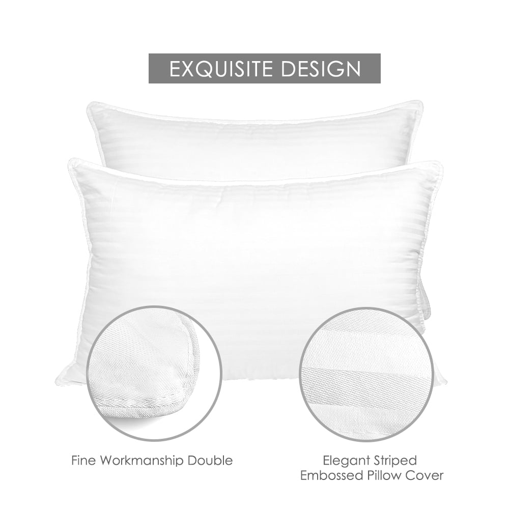 Fluffy Shredded Bed Pillows 2-Pack Queen Size Luxury Hotel Pillow for Side and Back Sleeper Pillows for Bed with Cooling Cover - Ergonomic Memory Foam Pillow for Neck Pain Support Detail