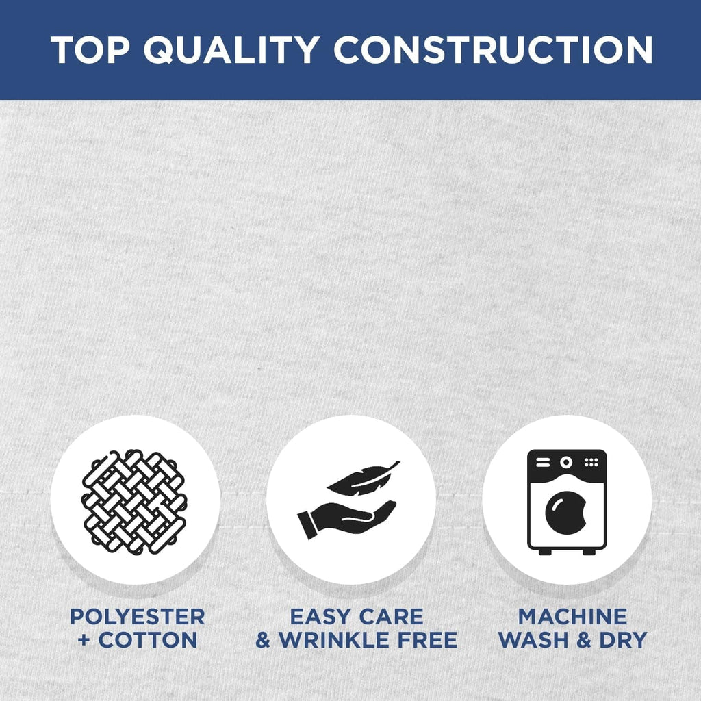 Wrinkle-Resistant 2 Pack Fitted Hospital Bed Sheets with Elastic All Around for a Perfect Fit - Cotton Rich Soft Knitted Jersey Sheet, ... - Cooling Hotel Quality Bedding Sheets and Pillowcases Detail