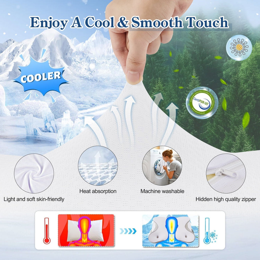 Orthopedic Support Cervical Pillow for Neck and Shoulder, Ergonomic Side Sleeper Pillow for Neck Support, Contour Memory Foam Pillows fo... - Decorative Throw Pillow Cushion for Sofa & Bed Detail