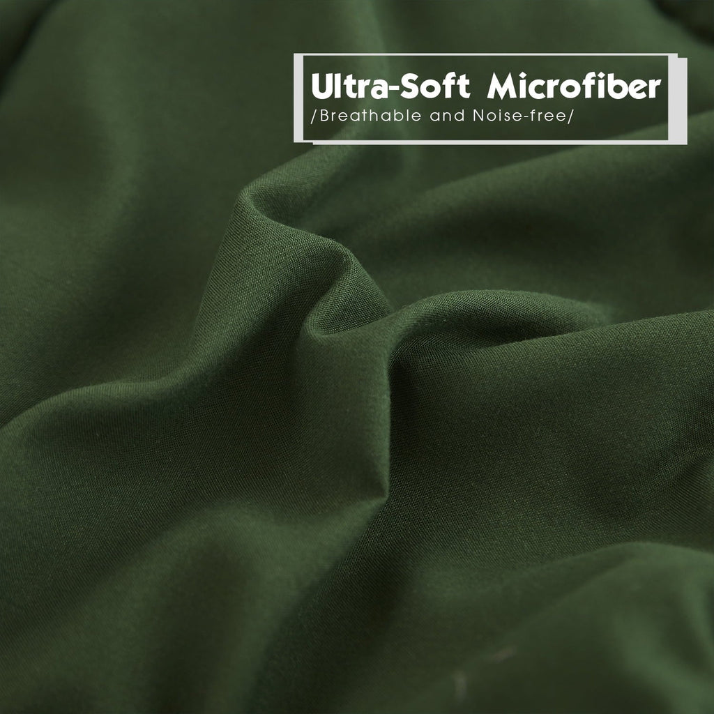 Luxurious Quilted Light Weight Down Alternative Comforter Set, Queen, Green, Reversible - Cloud-Like Soft Lightweight Bed Comforter Detail