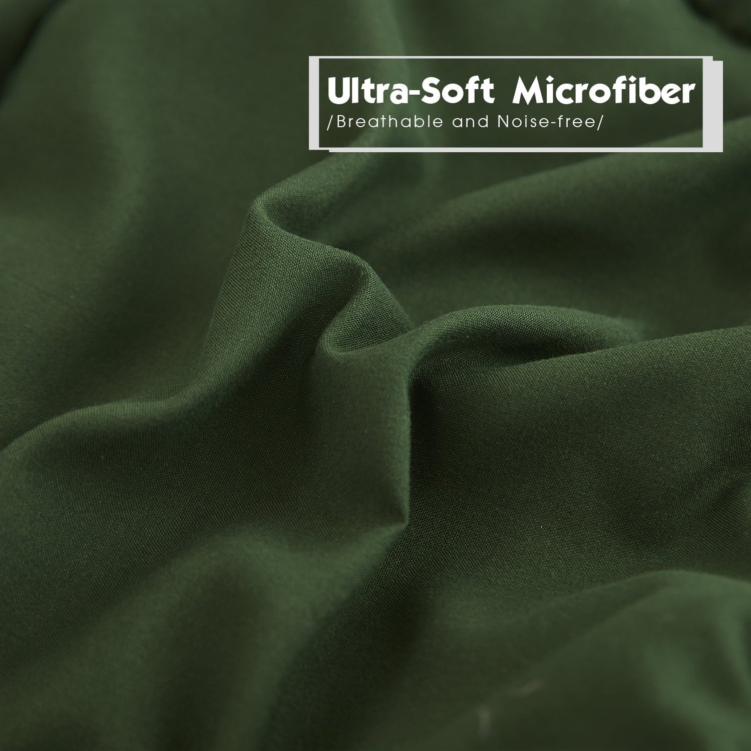 Luxurious Quilted Light Weight Down Alternative Comforter Set, Queen, Green, Reversible - Cloud-Like Soft Lightweight Bed Comforter Detail