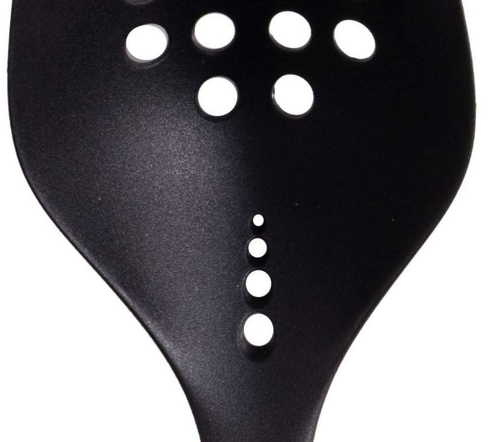 Durable Steel Cooking Spoon with Bamboo Handle, 12.6"2.7", & Bamboo, Black - Professional Kitchen Tool for Culinary Enthusiasts Detail