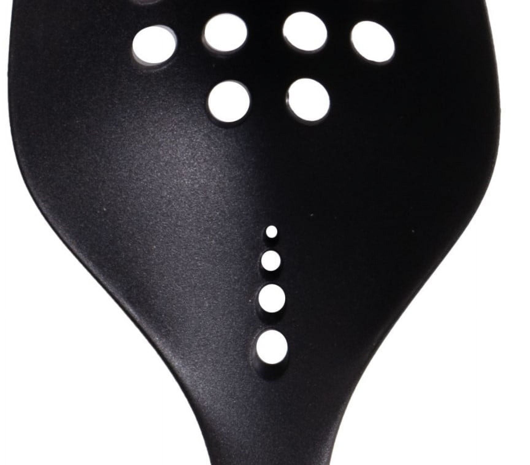Durable Steel Cooking Spoon with Bamboo Handle, 12.6"2.7", & Bamboo, Black - Professional Kitchen Tool for Culinary Enthusiasts Detail