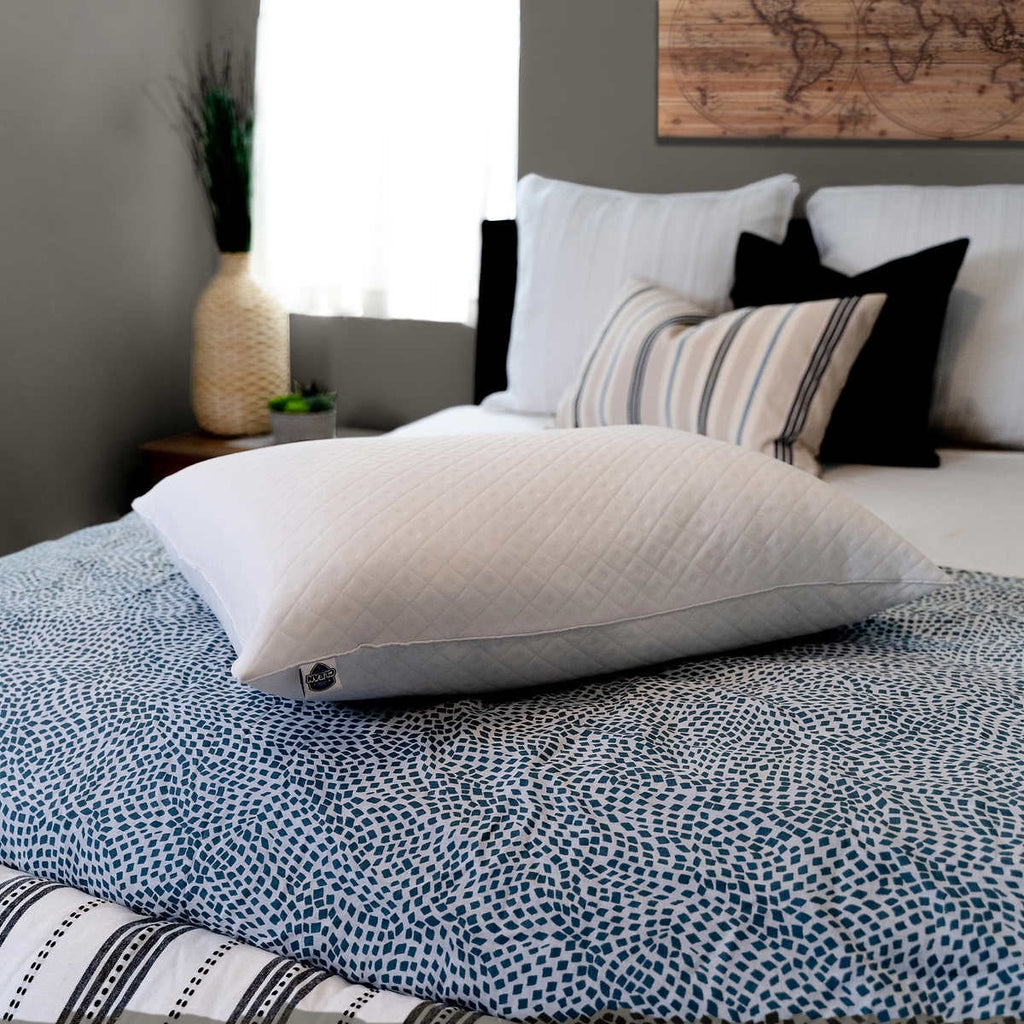 Decorative Plump Pure Luxury Queen Eternaloft Bed Pillows - Hypoallergenic, Machine Washable (2 Count) - Orthopedic Shredded Foam Bed Pillow Set Detail