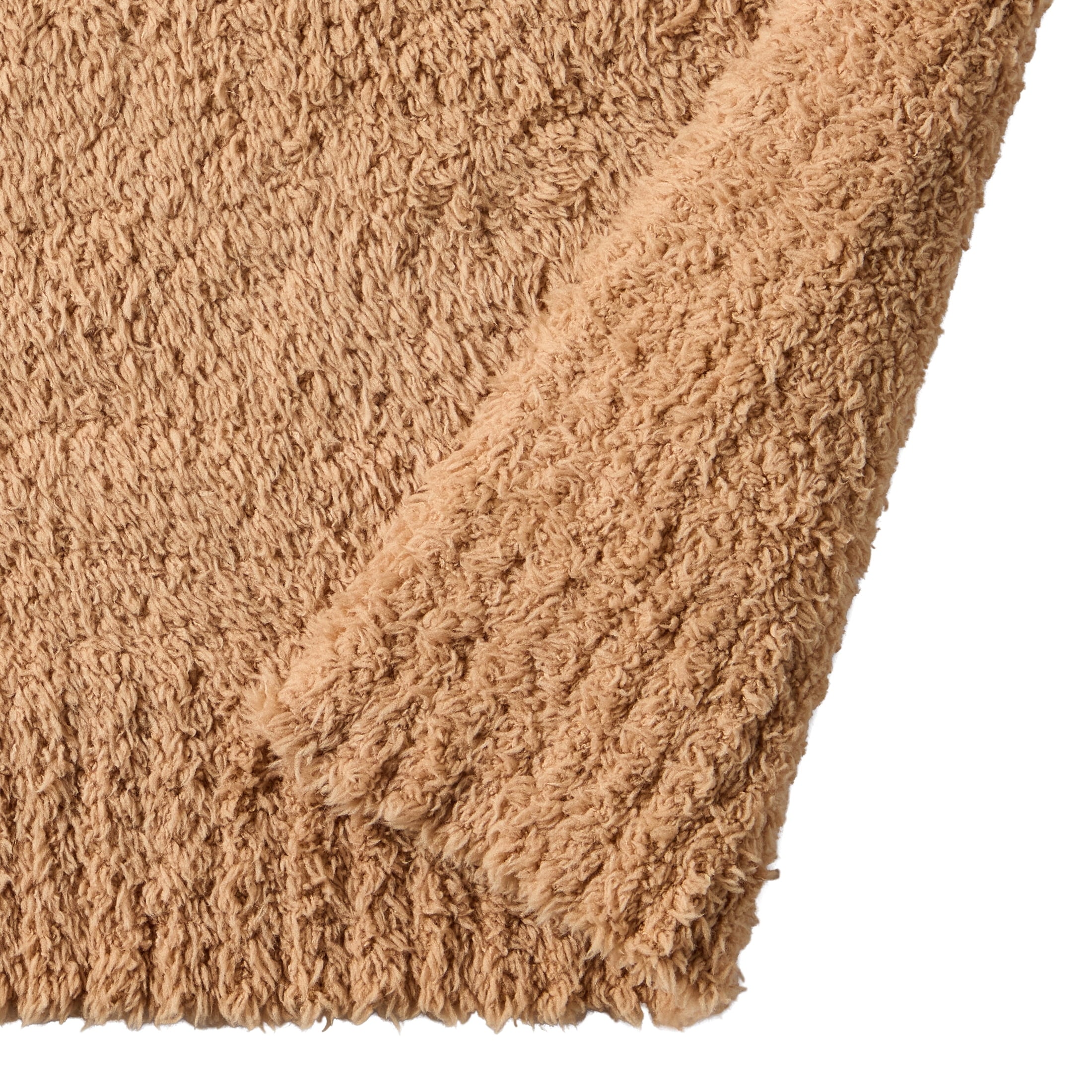 Cozy Fleece Cozy Knit Throw, Dark Caramel, 50x72" - Cozy Fleece Throw Blanket for Couch & Bed Detail