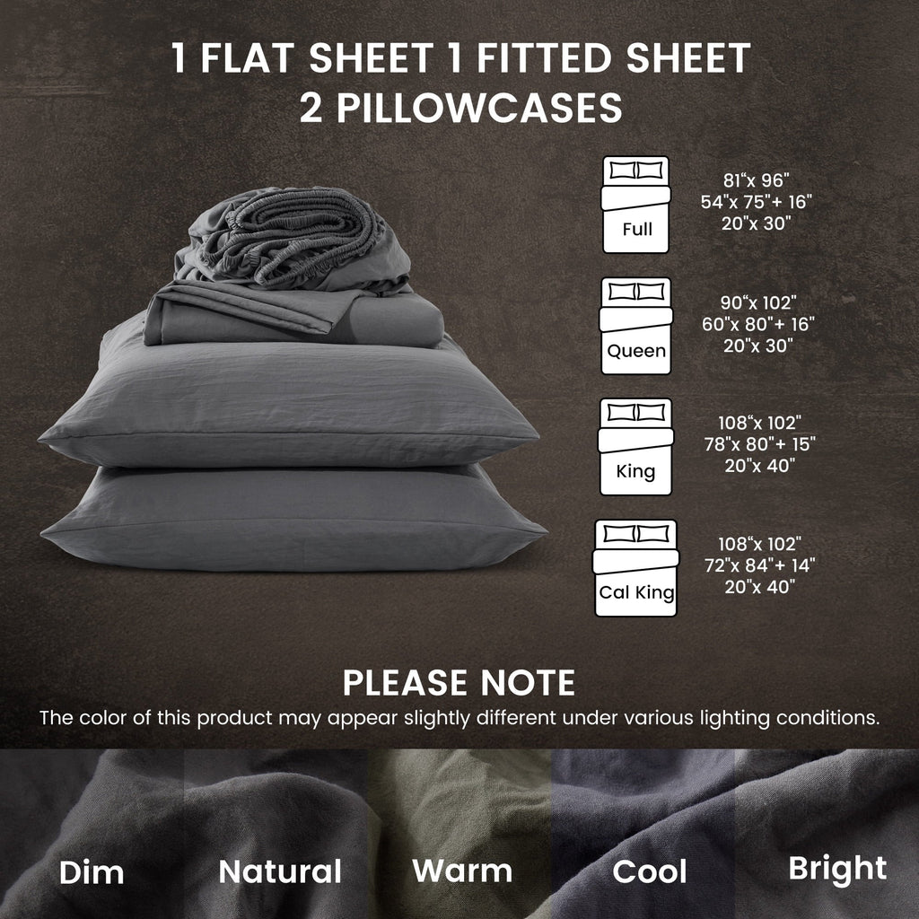 Breathable Luxury Bed Sheets - Full Size Bed Sheets - Washed Microfiber - 4 Piece Hotel Luxury Bedding Sheets with Fitted Sheet, Flat S... - Luxury Bed Sheet Set with Deep Pockets Detail