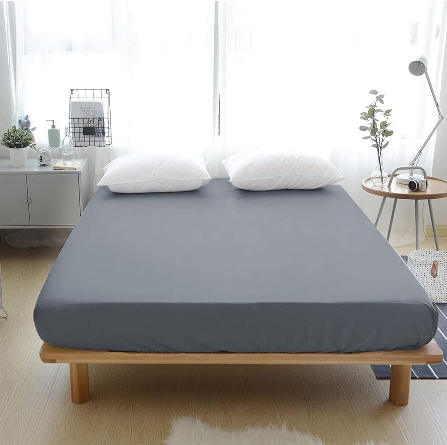 Ultra-Soft Grounding Fitted Sheet Kit Queen Size, Deep Pocket Fitted Sheet, Organic Cotton 7% Silver Fiber, Conductive Bed Cover... - Breathable Egyptian Cotton Flat & Fitted Sheets Detail