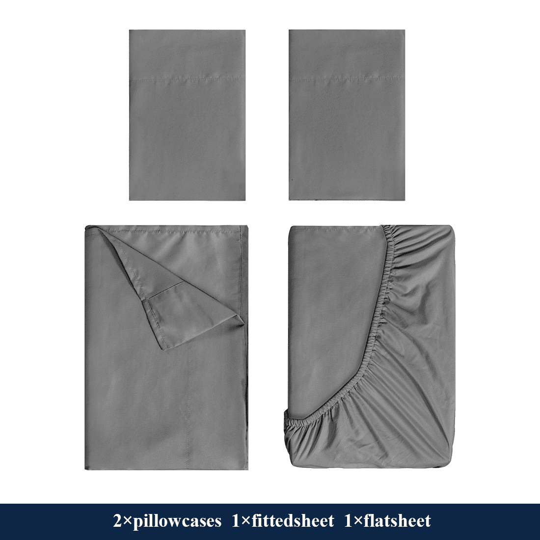 Wrinkle-Resistant Full Size Bed Sheets, 4 Piece Sheets 14” Deep Pocket Sheet & Pillowcase Sets Soft Microfiber Luxury Bedding Fitted Sh... - Breathable Egyptian Cotton Flat & Fitted Sheets Detail
