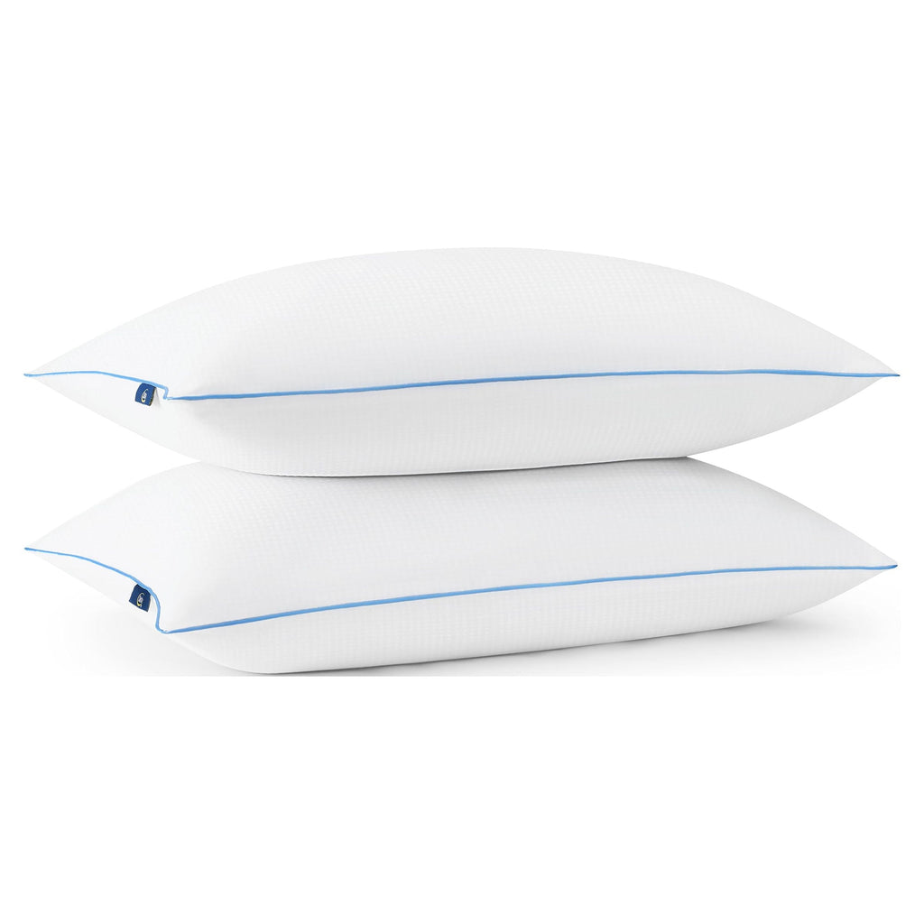Fluffy Shredded Cool Nites Bed Pillow, Standard/Queen, 2 Pack - Ergonomic Memory Foam Pillow for Neck Pain Support Detail