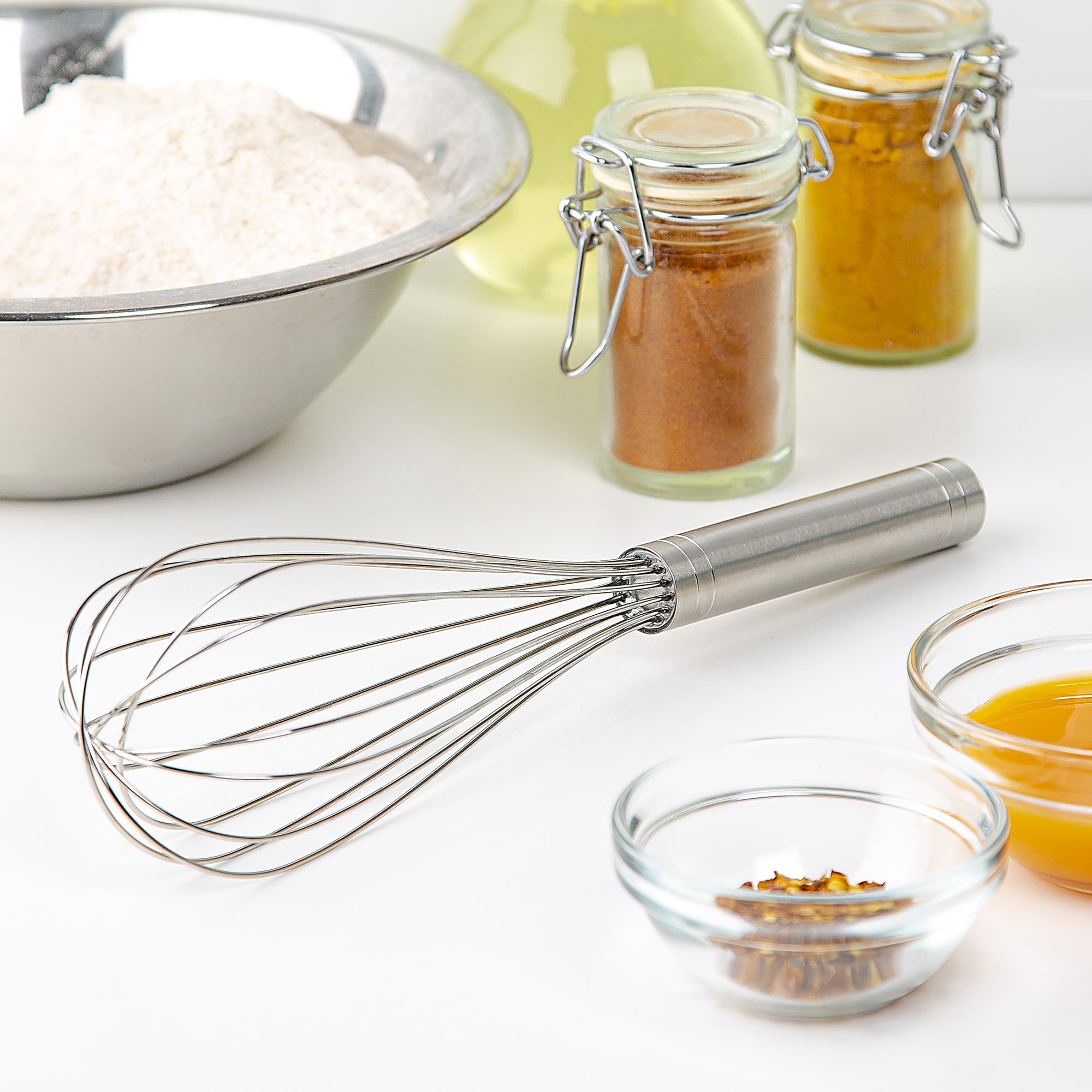 Multi-Functional 10" Stainless Steel Balloon Whisk - Kitchen Gadget Tool for Quick Food Prep Detail