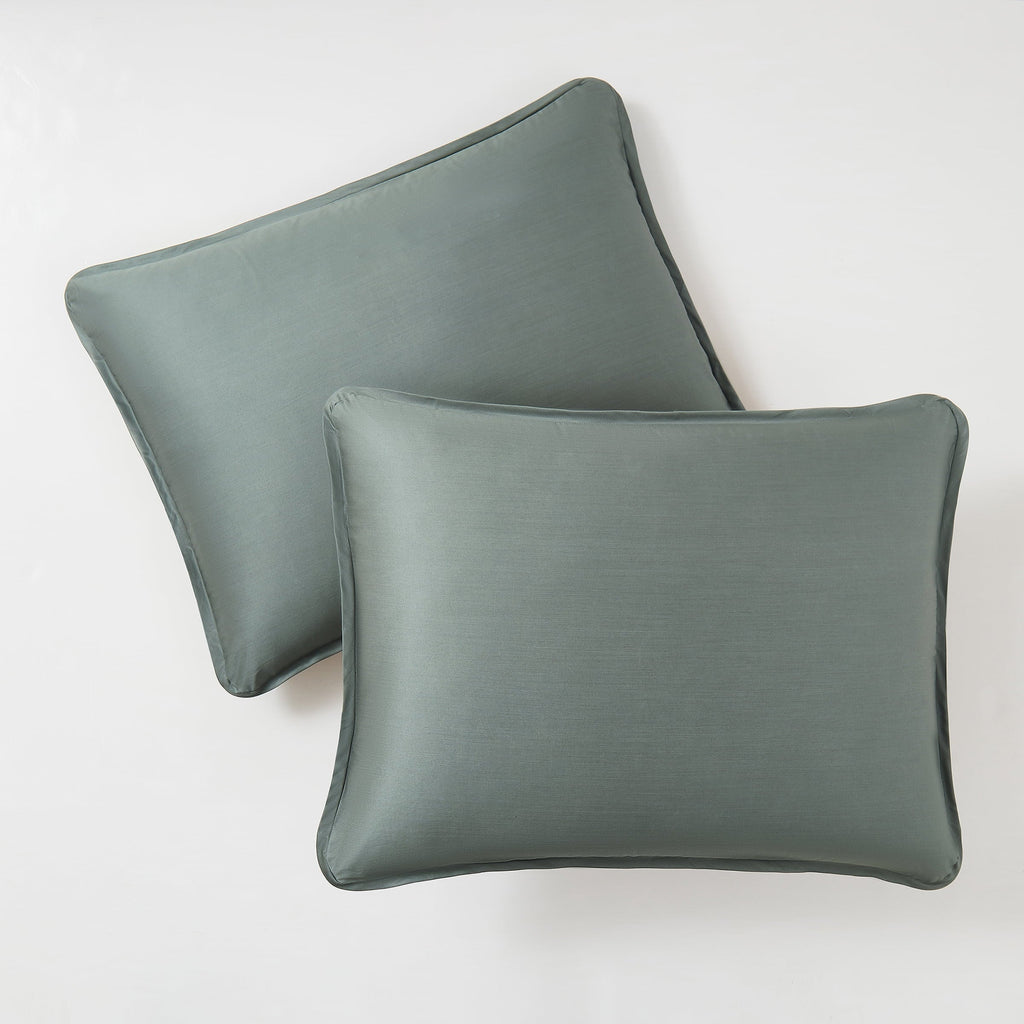 All-Season 3-Piece 400 Thread Count Flag Stone Green Cotton Lyocell Blend Comforter Set, Adult King - Cloud-Like Soft Lightweight Bed Comforter Detail