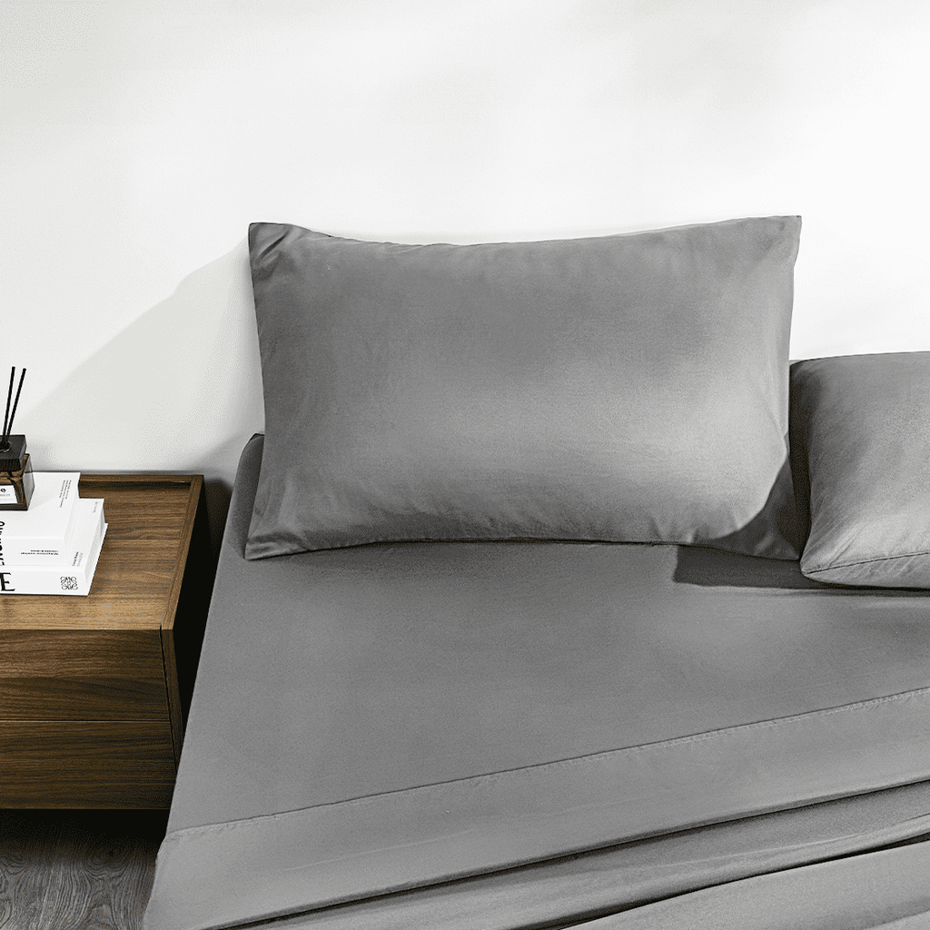 Wrinkle-Resistant Full Size Bed Sheets, 4 Piece Sheets 14” Deep Pocket Sheet & Pillowcase Sets Soft Microfiber Luxury Bedding Fitted Sh... - Breathable Egyptian Cotton Flat & Fitted Sheets Detail