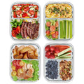 Deliciously Squishy 8 Pcs Glass Food Storage Containers with Lids, 2 & 3 Compartment Glass Airtight Meal Prep Containers (4 Containers & ... - Fun Food Fidget Cookie Squishable Toy - Default Title