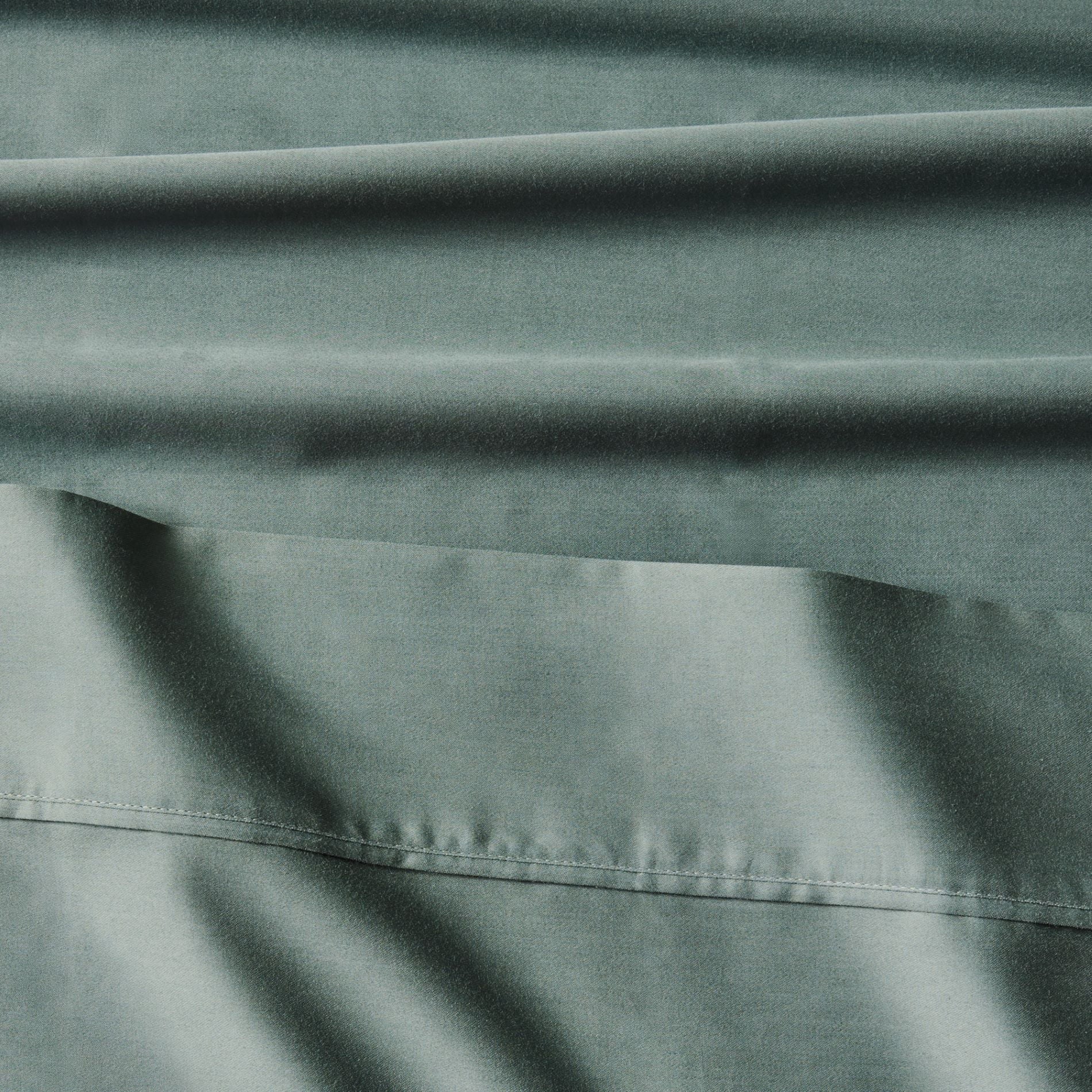 Breathable Luxury 4-Piece 300 Thread Count Green Ash Cotton Sateen Bed Sheet Set, Cali King - Cooling Hotel Quality Bedding Sheets and Pillowcases Detail