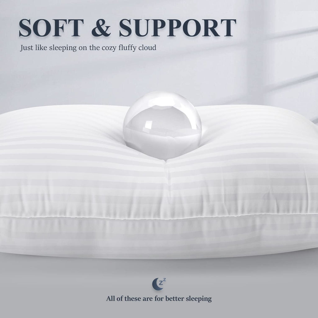 Fluffy Shredded Bed Pillows 2-Pack Queen Size Luxury Hotel Pillow for Side and Back Sleeper Pillows for Bed with Cooling Cover - Ergonomic Memory Foam Pillow for Neck Pain Support Detail