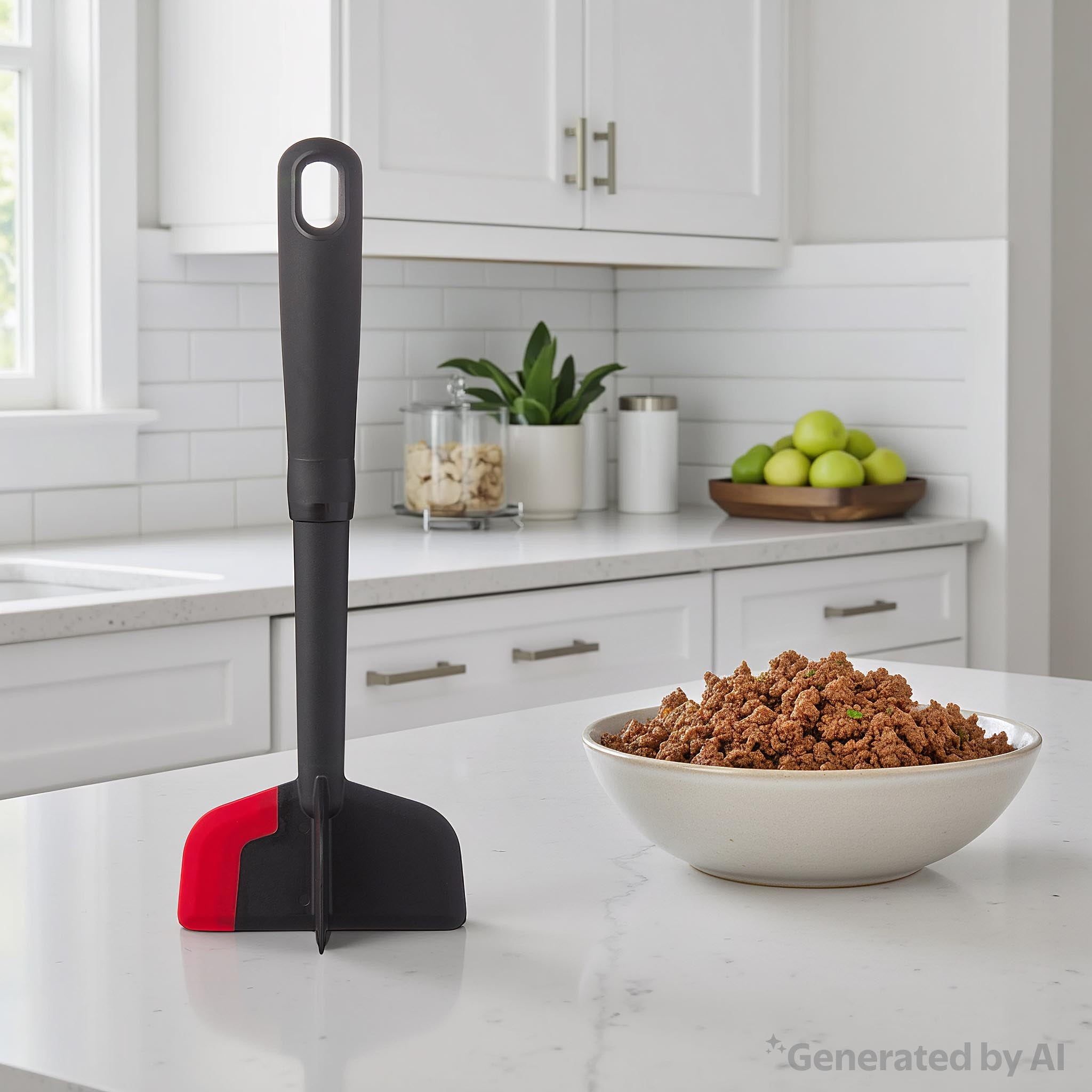 Multi-Functional Silicone Meat Masher and Chopper, Black - Multi-Functional Manual Food Chopper & Slicer Detail
