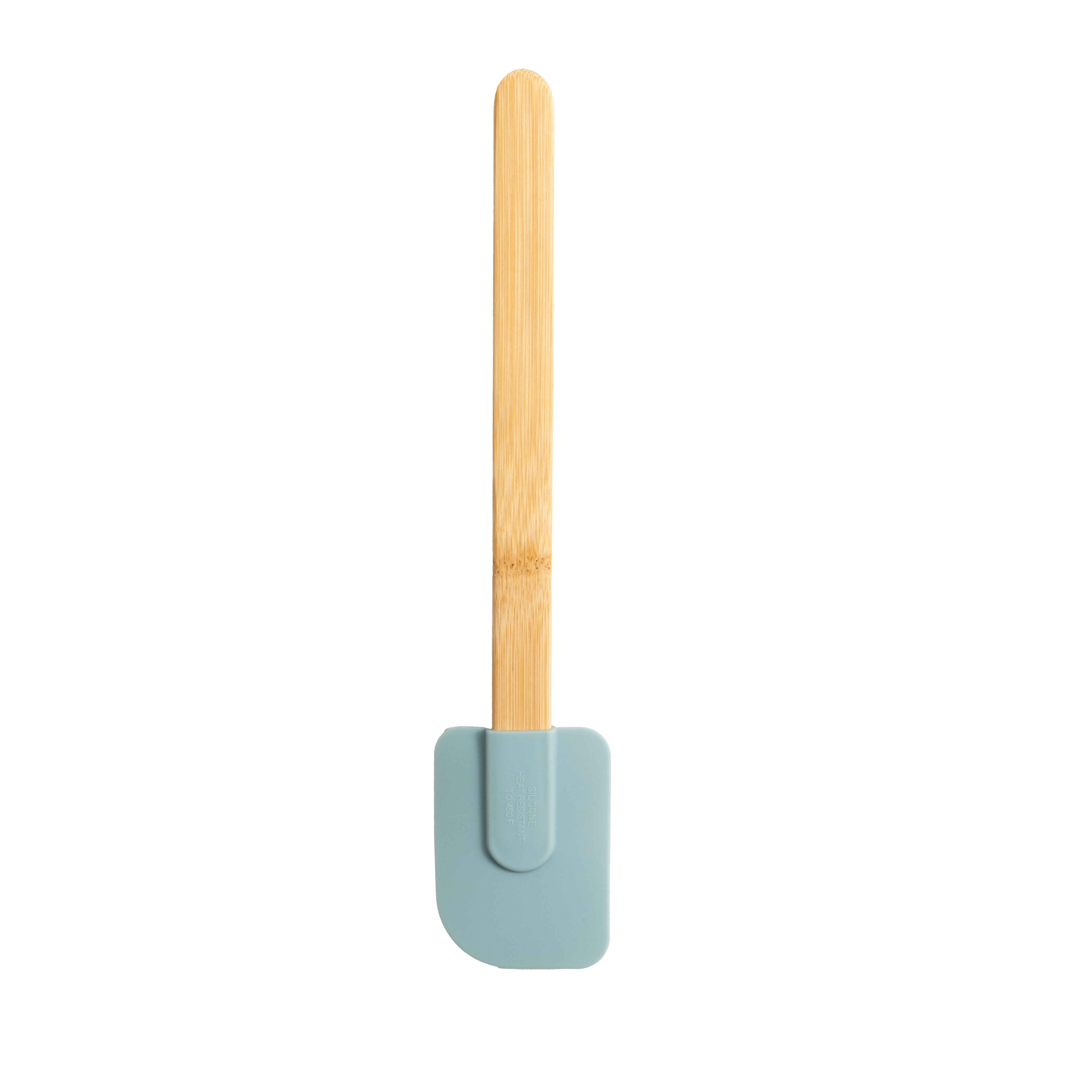 Durable Steel Silicone Spatulas Set 4 with Bamboo Handles, Blue - Multi-Purpose Hand Tool for Daily Meal Prep Detail