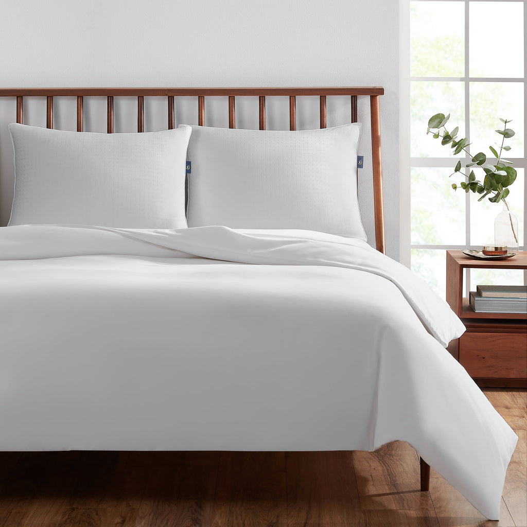 Decorative Plump pedic No-Go-Flat Bed Pillow, Standard/Queen, 2 Pack - Orthopedic Shredded Foam Bed Pillow Set Detail