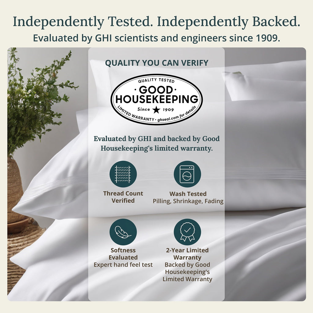 Premium Egyptian Cotton 500-Thread-Count 100% Cotton Sheet White Queen-Sheets Set, 4-Piece Extra Long-Staple Combed Cotton Bedding Sheets for... - Luxury Bed Sheet Set with Deep Pockets Detail