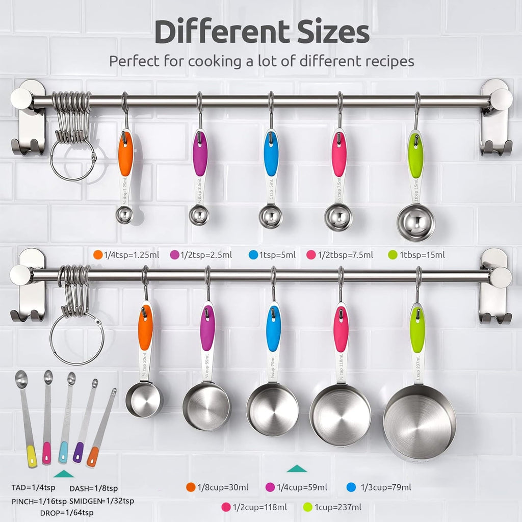 Durable Steel Stainless Steel Measuring Cups and Spoons Set of 15, 5 Stainless Steel Nesting Measuring Cups & 5 Spoons, 5 Mini Meas... - Heavy Duty Stainless Steel Kitchen Shears Detail