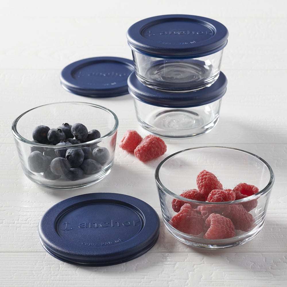 Sweet Treat Shaped Glass Food Storage Containers with Lids, 1 Cup Round, Set of 4 - Playful Star & Heart Shaped Geometric NeeDoh Detail
