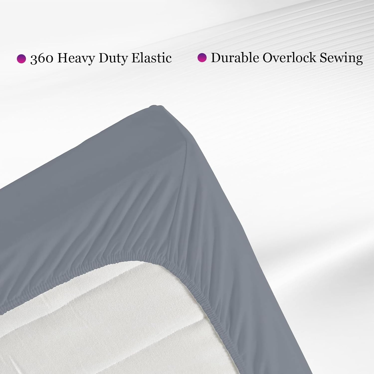 Ultra-Soft Grounding Fitted Sheet Kit Queen Size, Deep Pocket Fitted Sheet, Organic Cotton 7% Silver Fiber, Conductive Bed Cover... - Breathable Egyptian Cotton Flat & Fitted Sheets Detail